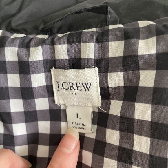 J. Crew Factory Black Quilt Puffer Vest Style BJ901 classic preppy Women’s Large - Picture 7 of 11